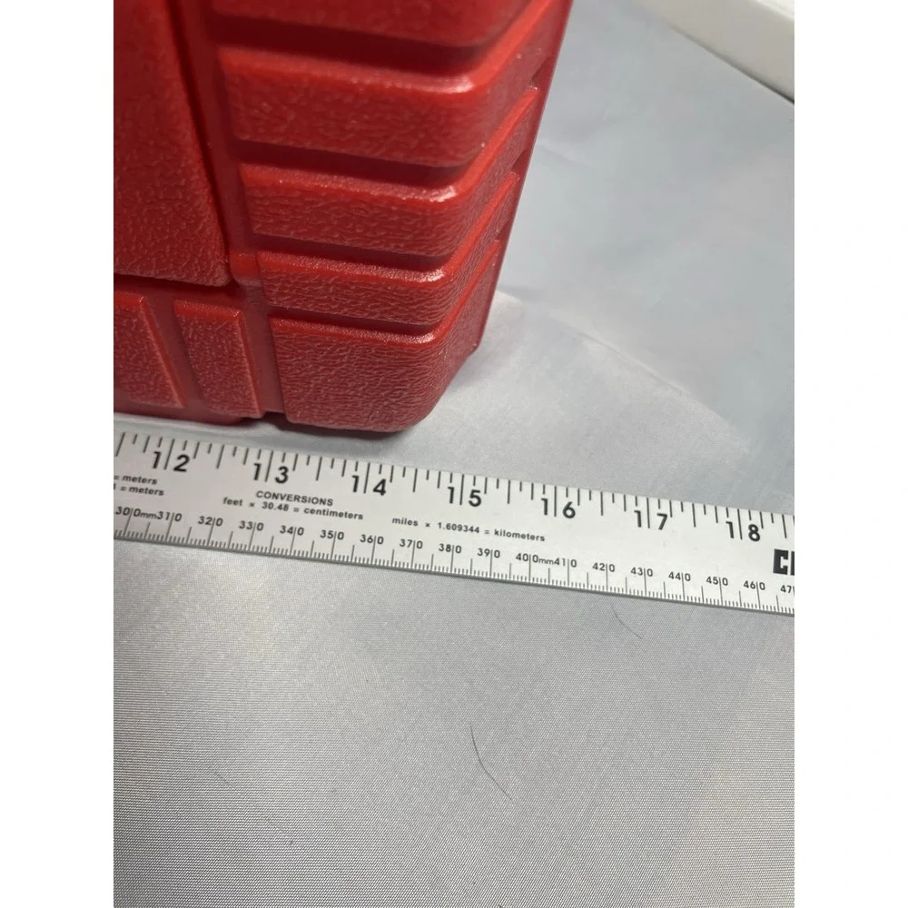 LEGO 1985 Vintage Red Plastic Storage Suitcase Carry Case 12" x 15"  Made in USA - Picture 10 of 13